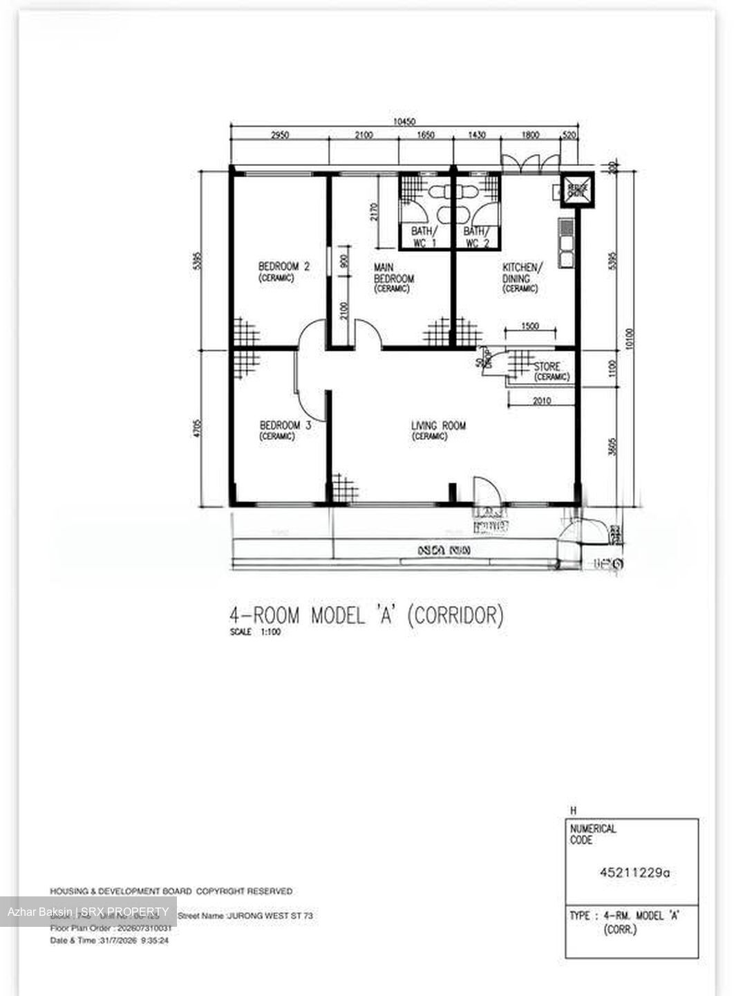 Blk 748 Jurong West Street 73 (Jurong West), HDB 4 Rooms #593549711